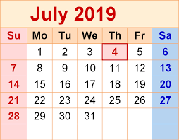 Monthly Calendar 2019 July August Calendar Printable Calendar July September Calendar