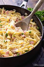 Before anything, cook the pasta according to package directions and reserve 1/2 cup of pasta cooking water for the sauce. One Pot Ham Penne Skillet Recipe Video Julie S Eats Treats