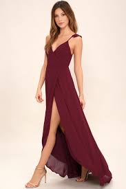 Here S To Us Burgundy High Low Wrap Dress Casual Cocktail Dress Burgundy Dress Women Dress Online