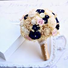 | / find blush peach artificial wedding flowers for your diy centerpieces, like these gorgeous silk dahlias. Navy Blue And Rose Gold Wedding Bouquet Novocom Top