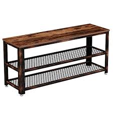 Bench and shoe rack ideas pic. Rolanstar Shoe Bench 39 4 Sturdy Long Shoe Rack Bench With Mesh Shelves Rustic Storage Bench With