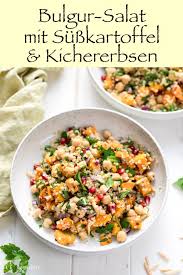 Bulgur Salat Mit Susskartoffel Und Kichererbsen Rezept Elle Republic Rezept Kichererbsen Rezepte Kichererbsen Bulgursalat