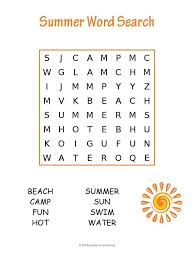 Vocabulary review that's good to fill that last five minutes of class when the children are starting to get restless. Easy Summer Word Search Easy Word Search Summer Words Word Puzzles For Kids