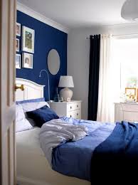 Master bedroom accent wall in stone. Royal Blue Accent Wall Bedrooms Bluebedrooms Blue Master Bedroom White Bedroom Design Dark Blue Bedrooms