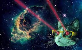 Laser Cat In Space Space Cat Cat Laser Cat Wallpaper