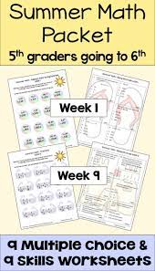Summer Math Packet For Rising 6th Graders Review Of 5th Grade Math Summer Math Packet Math Packets Summer Math