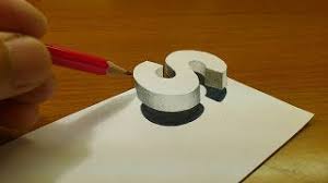 For practice, pick a word you love and are comfortable writing. How To Drawing 3d Floating Letter S Anamorphic Illusion 3d Trick Art On Paper Step By Step Youtube
