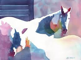 Winnie And Nick By Kris Parins Art Watercolor Horse Animal Art