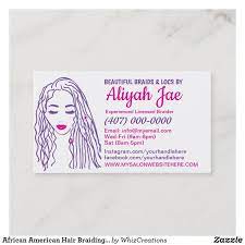 African American Hair Braiding Salon Business Card Zazzle Com African American Braided Hairstyles Salon Business Cards Hair Braiding Salon