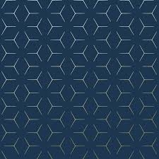 Find 20 images that you can add to blogs, websites, or as desktop and phone wallpapers. Navy And Gold Metro Illusion Geometric Wallpaper Blue