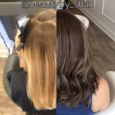 Before And After Blonde To Brunette Natural Balayage No More Brass Ash Brown Beautyby Shan Brunette Balayage Hair Blonde Vs Brunette Balayage Hair Blonde
