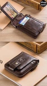 vintage genuine leather 11 card slots coin bag zipper wallet leather wallet mens coin bag zipper wallet