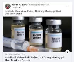 Cek Fakta Tidak Benar Puluhan Orang Meninggal Karena Vaksin Covid 19 Merdeka Com