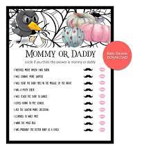Baby Shower Game Mommy Or Daddy Trivia Halloween Theme Halloween Baby Shower Instant Download By Halloween Facts Halloween Baby Shower Baby Shower Games