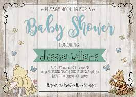Classic Winnie The Pooh Baby Shower Invitation Invitations Invite Invites Pooh Tigger Piglet Vintage Rustic S Baby Bear Baby Shower Baby Boy Shower Baby Shower