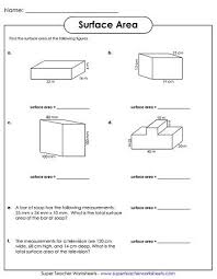 Surface Area Printable Area Worksheets Volume Worksheets Worksheet Template