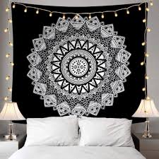 Tapestries parcel also endure found in churches, offices, and great halls, if not wall conceptual art tapestry can create allure in solitary bedroom, hallway, home place, pale living room. Amazon Com Ucio Mandala Tapestry Black And White Tapestry Wall Hanging For Bedroom Black Bohemian Flower Wall Tapestry For Living Room Bedroom 51 2x59 1 Inches Everything Else