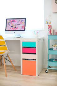 Diy No Paint Colorful Drawers Diy Desk Decor Home Diy Diy Drawers