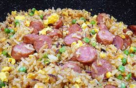 Smoked Sausage And Pea Fried Rice Smoked Sausage Recipes Easy Sausage Recipes Fried Rice