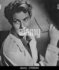 Swedish actress Ingrid Bergman, 1915-1982. Pictured in connection with her  participation in the film På Solsidan. She plays the role of bank teller Eva  Bergh. The film premiered in Sweden