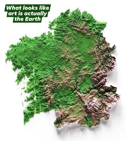 Nature doesn't draw borders—but it tells its own story through the land  🌍⛰️ This stunning relief map reveals the raw beauty of a region shaped not  by politics, but by mountains, valleys,