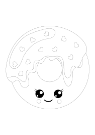 Kawaii Donut Coloring Page In 2020 Donut Coloring Page Coloring Pages Free Printable Coloring