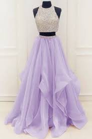 Image Result For Purple Two Piece Prom Dress Kids Homecoming Dresses Long Prom Dresses Sleeveless Halter Prom Dresses