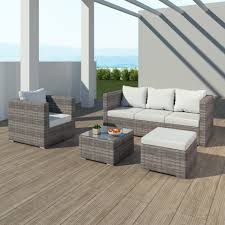 Salon de jardin alios ii fils de résine tressés jaune, gris, noir: Salon De Jardin Resine Tressee 5 Places Gris Gris Clair Lunga 5 Avril Paris