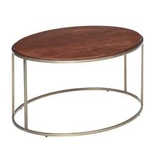Kelsey Gold Wood Oval Coffee Table In 2020 Oval Coffee Tables Coffee Table Oval Wood Coffee Table