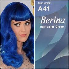 Berina Permanent Color Hair Dye Cream Blue A41 Dyed Hair Permanent Hair Dye Hair Color Cream