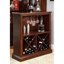 Furniture Of America Wolfgang Home Bar Cabinet Glass Bar Table Home Bar Cabinet Traditional Wine Racks