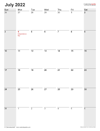 July 2022 Calendar Templates For Word Excel And Pdf