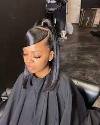 Blackhair Flair On Instagram Miraclebymula Half Up Half Down On My Fav Tay Leanne I Love This Look Weave Hairstyles Loose Waves Hair Burgundy Hair