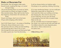 Dulce Et Decorum Est Dulce Et Decorum Est Poetic Techniques Dulce