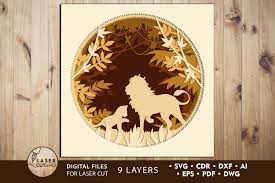 Download Multilayer Cut File Panel Lion For Cricut Or Wood Cutting 1296161 Cut Files Design Bundles