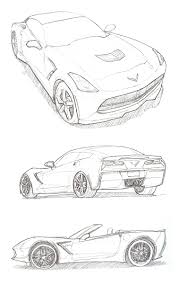 You can draw it freehand while looking at your computer monitor, or you can print out this page to get a closer look at each step. Loui Bean Corvette Drawings Sketches