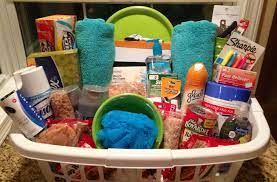 An Off To College Basket I Put Together For My Step Sisters High School Graduation Cleani High School Grad Gifts High School Graduation Gifts College Basket
