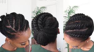 Flat twists updo for very short hair if you need a quick and easy protective style for your black, natural curls, try an updo with flat twists running towards the crown of your head where you can add some extensions if you want. Simple Flat Twist Updo Hairstyle Type 4 Natural Hair Youtube
