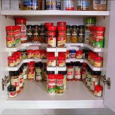 A mess of spices into an organized masterpiece. Amazon Com Spicy Shelf Deluxe Expandable Spice Rack And Stackable Cabinet Pantry Organizer 1 Set Of 2 Shelves As Seen On Tv Kitchen Dining