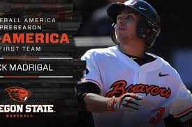 Nicklaus michael madrigal is an american professional baseball second baseman for the chicago white sox of major league baseball. Oregon State Captain Nick Madrigal Named To Baseball America S Preseason All American First Team Building The Dam