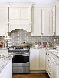 The only things you have to make sure is to match the rest of the decor. Subway Tile Backsplash Off White On Cabinet Grey Subway Tiles With Grey And White Granite Antique White Kitchen Rustic Kitchen Trendy Kitchen Tile