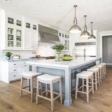 Just Got Some Of The Photos Back Of The Midwayfarmhouse And I M Falling In Love With This Kitchen All Over Again L Kitchen Cabinets Decor Kitchen Island With Seating Stools For