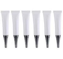6PCS 15ML/0.5oz Empty White Plastic Soft Squeeze Tubes Cosmetic Eye Cream  Tube Bottle with Silver Cap Makeup Sample Travel Packing Container Jars ...