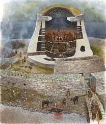 A Fantastic New Illustration Of Clickimin Broch Shetland By David Simon This Is A Groundbreaking Historical Architecture Ancient Architecture Medieval Castle