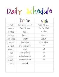 Infant Daily Schedule Template Bunnycamp Info