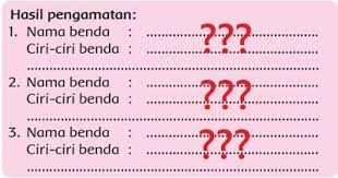 Hasil Pengamatan Nama Benda Ciri Ciri Bola Buku Dan Pensil
