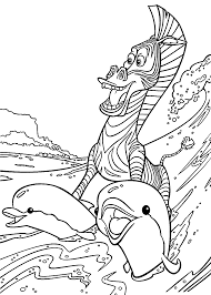 Marty Madagascar Coloring Pages For Kids With Dolphins Printable Free Dolphin Coloring Pages Cartoon Coloring Pages Zebra Coloring Pages