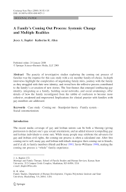 Check spelling or type a new query. Pdf A Family S Coming Out Process Systemic Change And Multiple Realities