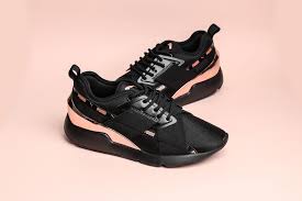 Black And Rose Gold Shoes Puma Muse X 2 Metallic Rose Gold All Black Sneakers Rose Gold Sneakers