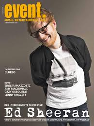 Pop star ed sheeran says he has changed his approach to life and work since the birth of his daughter lyra last year. Event Magazin By Fritz Tickets Issuu